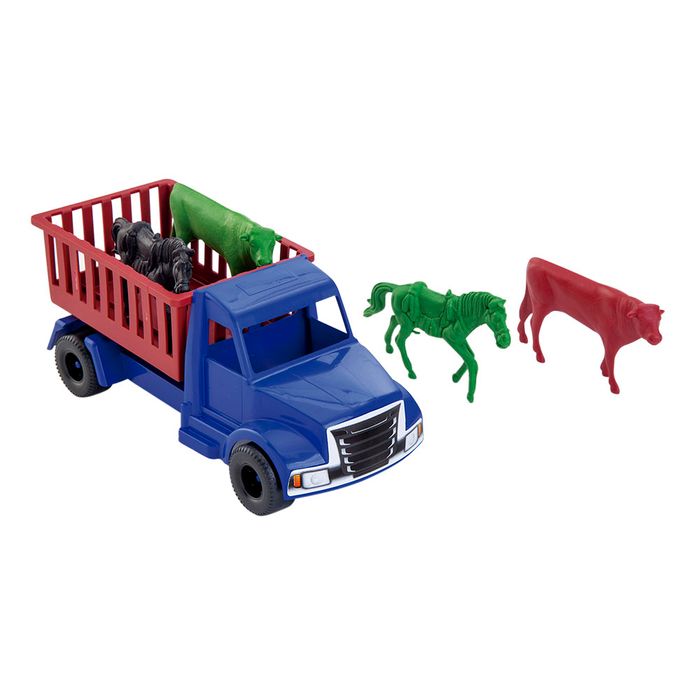 Caminhão em Plástico com Bois e Cavalos Sortido