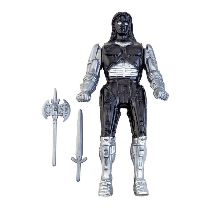 Boneco Gladiador em Plástico Preto e Prata