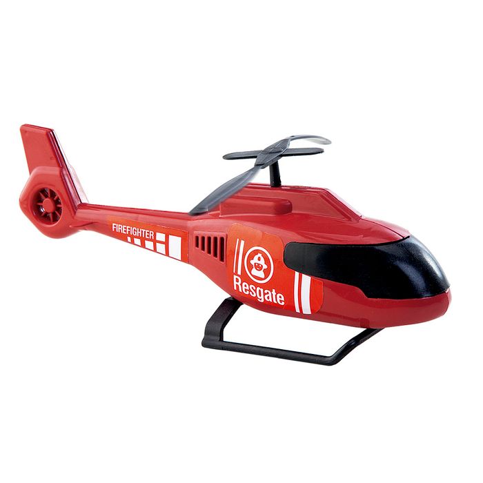 Helicóptero Bombeiros em Plástico Vermelho